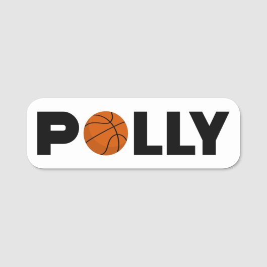 Polly Basketball Naamplaatje (Voorkant)