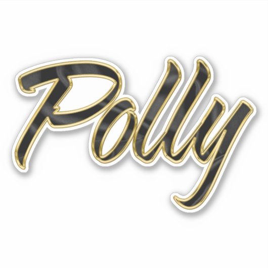 Polly black gold Lettering Aufkleber Sticker (Voorkant)