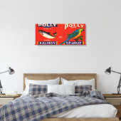 Polly Brand Salmon Label- Alaska Canvas Afdruk (Insitu (Slaapkamer))