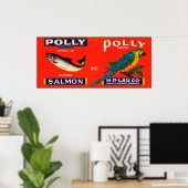 Polly Brand Salmon Label- Alaska Poster (Thuiskantoor)