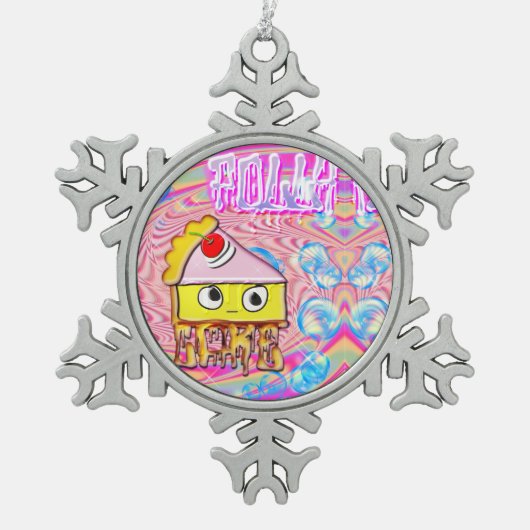 Polly Cake - Tortina - Tin Sneeuwvlok Ornament (Voorkant)