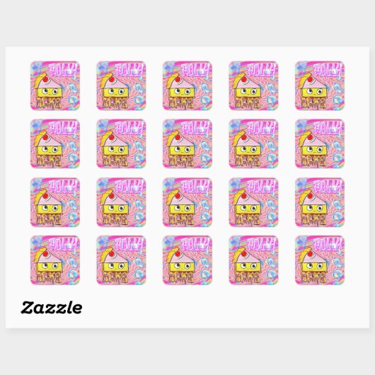 Polly Cake - Tortina - Vierkante Sticker (Vel)
