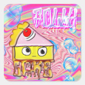 Polly Cake - Tortina - Vierkante Sticker (Voorkant)