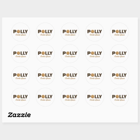 Polly cookie Queen Ronde Sticker (Vel)