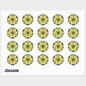 POLLY ~ EASTER DAHLIAS GEEL RELIGIEUS ~ RONDE STICKER (Vel)