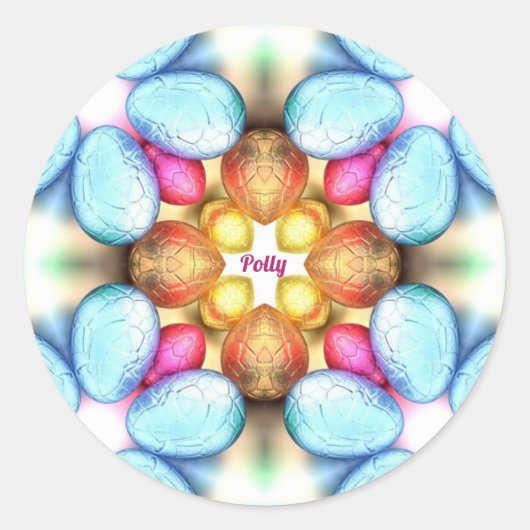 POLLY EASTER - WOW!  eieren voor paasgeven ~ Ronde Sticker (Voorkant)