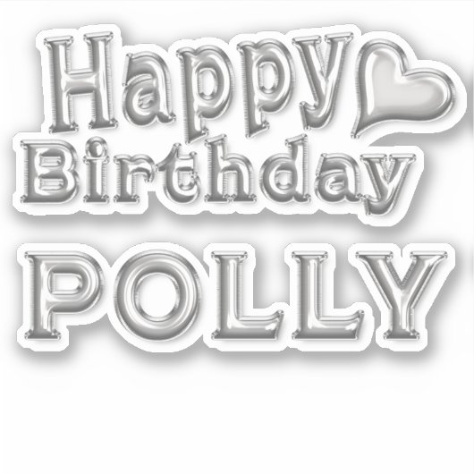 Polly Happy Birthday silver Aufkleber Sticker (Voorkant)