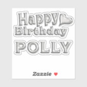 Polly Happy Birthday silver Aufkleber Sticker (Vel)