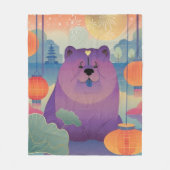 POLLY PLUM chow dog Fleece Deken (Voorkant)