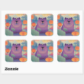POLLY PLUM Chow hond Vierkante Sticker (Vel)