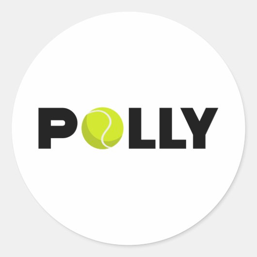Polly Tennis Ronde Sticker (Voorkant)