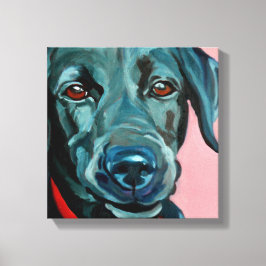 Polly the Black Labrador Retriever Hondenportret Canvas Afdruk
