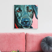 Polly the Black Labrador Retriever Hondenportret Canvas Afdruk (Insitu (Woonkamer))