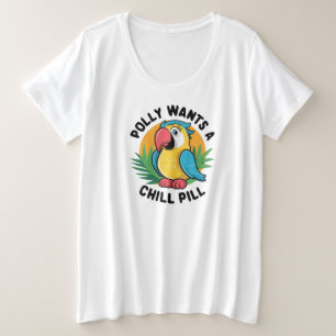 Polly Wants Parrot Design Grote Maat T-shirt