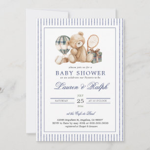 Polo Bear Baby Shower Preppy Jongen Geruite Baby S Kaart