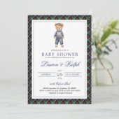 Polo Bear Boy Classic Preppy Baby Shower Kaart (Staand voorkant)