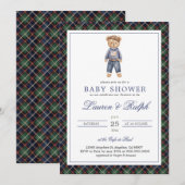 Polo Bear Boy Classic Preppy Baby Shower Kaart (Voorkant / Achterkant)
