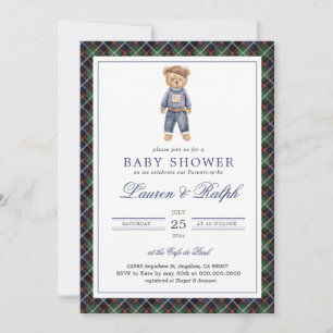 Polo Bear Jongen Klassieke Preppy Baby Shower Kaart