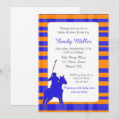 Polo Boy Baby shower Uitnodiging Royal Blue Oranje (Voorkant / Achterkant)