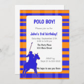 Polo Boy Birthday Uitnodiging Royal Blue Sinaasapp (Voorkant / Achterkant)