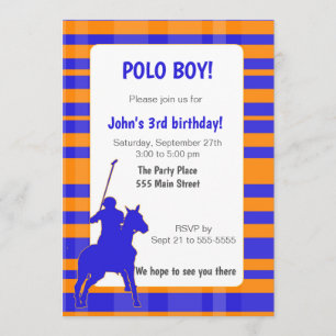 Polo Boy Birthday Uitnodiging Royal Blue Sinaasapp