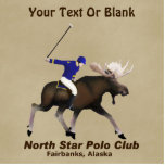 Polo Club Nord Star (Moose) Fotobeeldje Magneet<br><div class="desc">Hier in Alaska is het een beetje anders. Sporteert de logo van de North Star Polo Club van Fairbanks. Hiermee geeft u een polospeler aan die op een bull-mose is gemonteerd; zijn mallet is opgetild. Ook de tekst "North Star Polo Club" en "Fairbanks, Alaska" verschijnen. Je kunt je eigen aanvullende...</div>