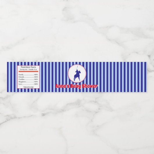 Polo flesetiketten rood en blauw waterfles etiket (Enkel label)