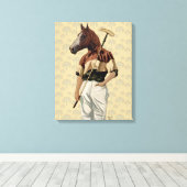 Polo Horse Portrait Canvas Afdruk (Insitu (Houten vloer))
