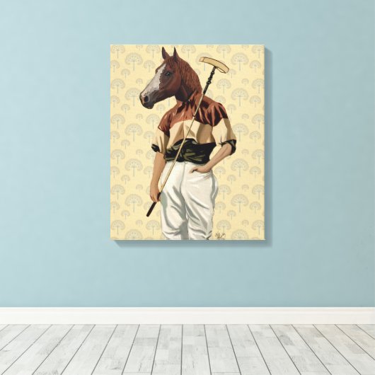 Polo Horse Portrait Canvas Afdruk (Insitu (Houten vloer))