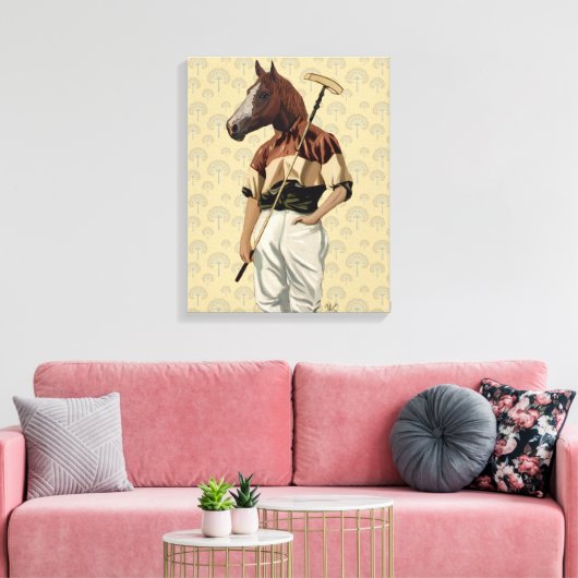 Polo Horse Portrait Canvas Afdruk (Insitu (Woonkamer))