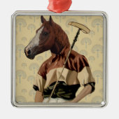 Polo Horse Portrait Metalen Ornament (Voorkant)