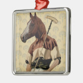 Polo Horse Portrait Metalen Ornament (Links)