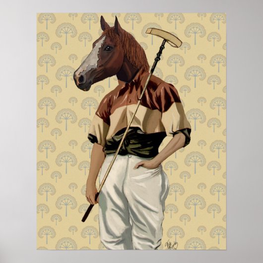 Polo Horse Portrait Poster (Voorkant)