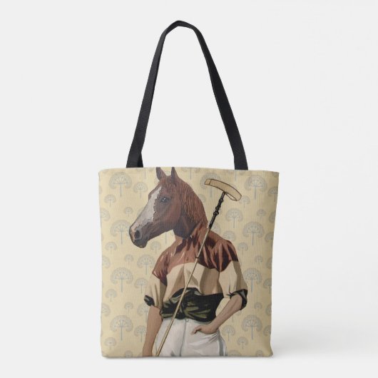 Polo Horse Portrait Tote Bag (Achterkant)