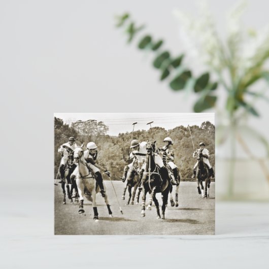 Polo Horses Galloping Briefkaart (Staand voorkant)