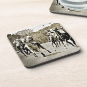 Polo Horses Galloping Drankjes Onderzetter (Linkerzijde)