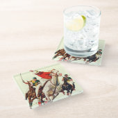 Polo Match Glazen Onderzetter (Schuin)