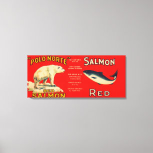Polo Norte Brand Salmon Label- San Francisco, CA Canvas Afdruk