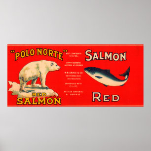 Polo Norte Brand Salmon Label- San Francisco, CA Poster