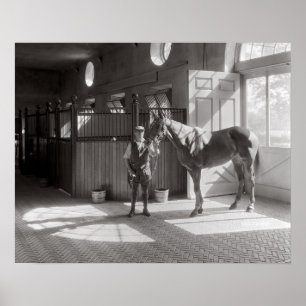 Polo Paardenstallen, 1933. Oude foto Poster