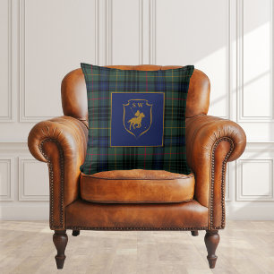 Polo Paardrijden Monogram Klassieke Schotse Plaid  Kussen