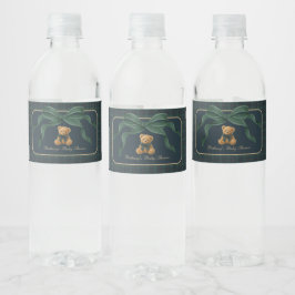 Polo Plaid Teddybeer Groene Strik Baby Shower Favo Waterfles Etiket