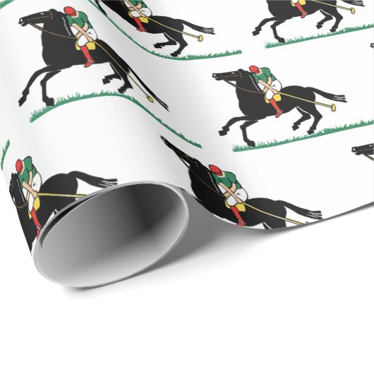  Polo Player op Pony Cadeaupapier (Rol Hoek)