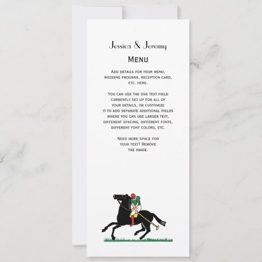  Polo Player op Pony Kaart (Achterkant)