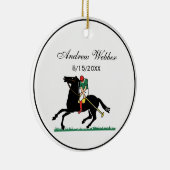 Polo Player op Pony Keramisch Ornament (Rechts)