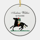  Polo Player op Pony Keramisch Ornament (Voorkant)