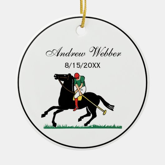 Polo Player op Pony Keramisch Ornament (Voorkant)