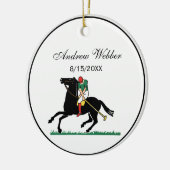 Polo Player op Pony Keramisch Ornament (Links)
