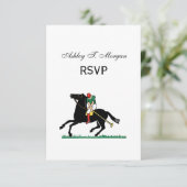 Polo Player op Pony RSVP Kaartje (Staand voorkant)