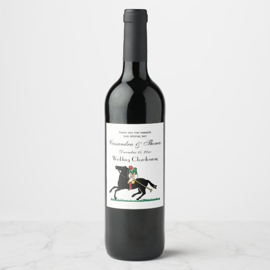  Polo Player op Pony Wijn Etiket (Voorkant)